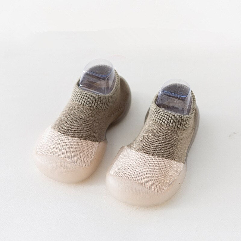 Summer Spring Leopard Soft Bottom Non-Slip Floor Socks Solid Color Toddler Girl Boy Shoes With Transparent Rubber Soles Kid Baby