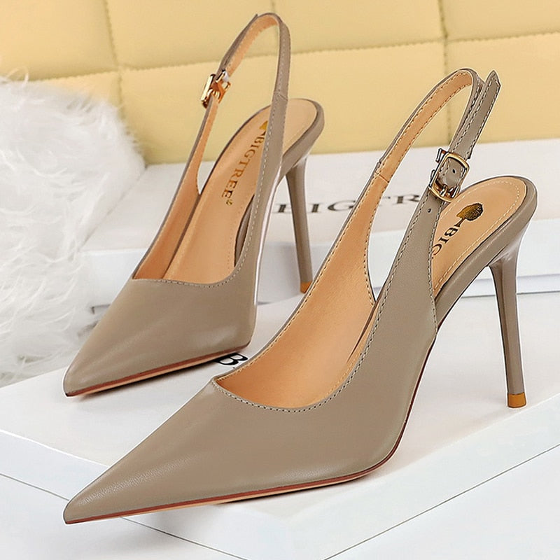 BIGTREE Shoes New Pointed Toe Woman Pumps Hollow Out High Heels Women Sandals Fashion Office Shoes Stiletto Heeled Shoes 2021