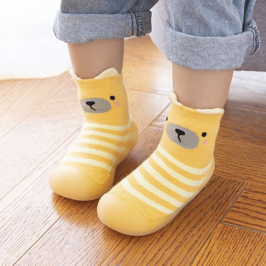 0 to 4 Years Cute Bear Winter Kids Warm Terry Socks Shoes Socks Infant Boys Thicken Shoes Cotton Baby Girls Booties Soft Sole