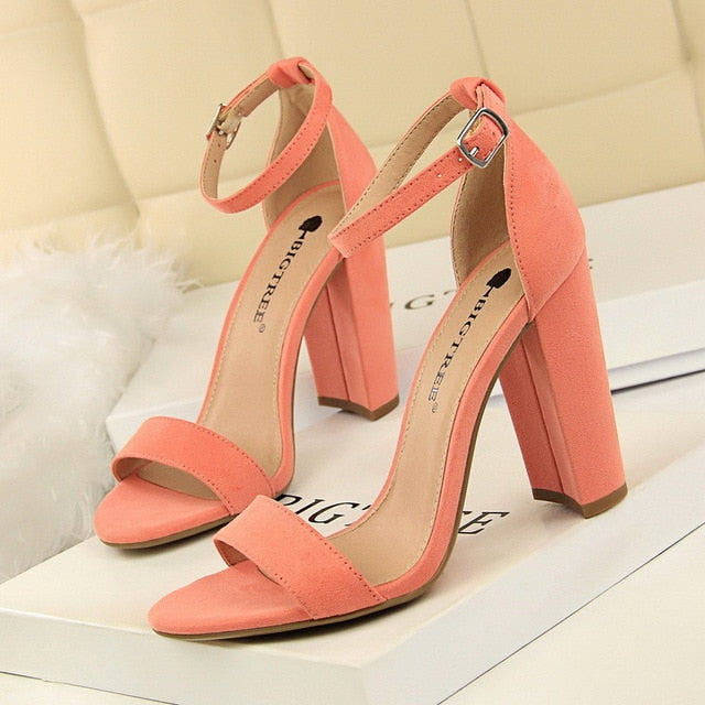 2022 Sexy High Heels New Women Pumps Comfort Women Shoes Block Heels Ladies Shoes Buckle Women Heels Female Shoes Women Sandals