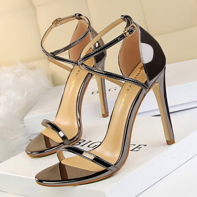 BIGTREE Shoes Buckle Strap High Heels 2022 New Women Heels Sandals Stiletto 11cm Sexy Heels Party Shoes Women Pumps Ladies Shoes