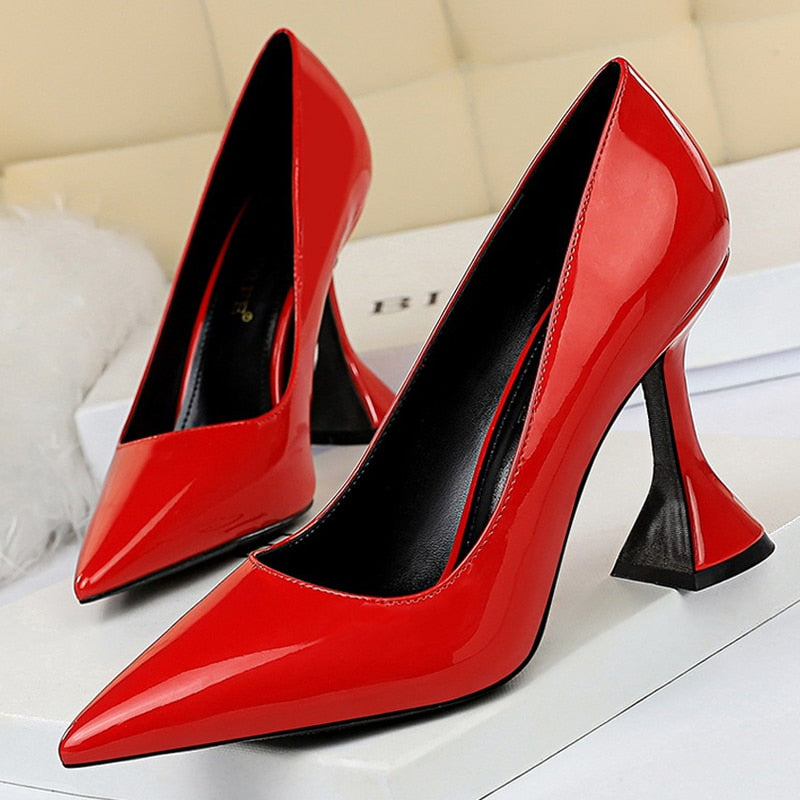 BIGTREE Shoes New Patent Leather Woman Pumps Fashion Women Shoes Banquet Shoes High Heels Spring Heeled Shoes Female Heels 2021