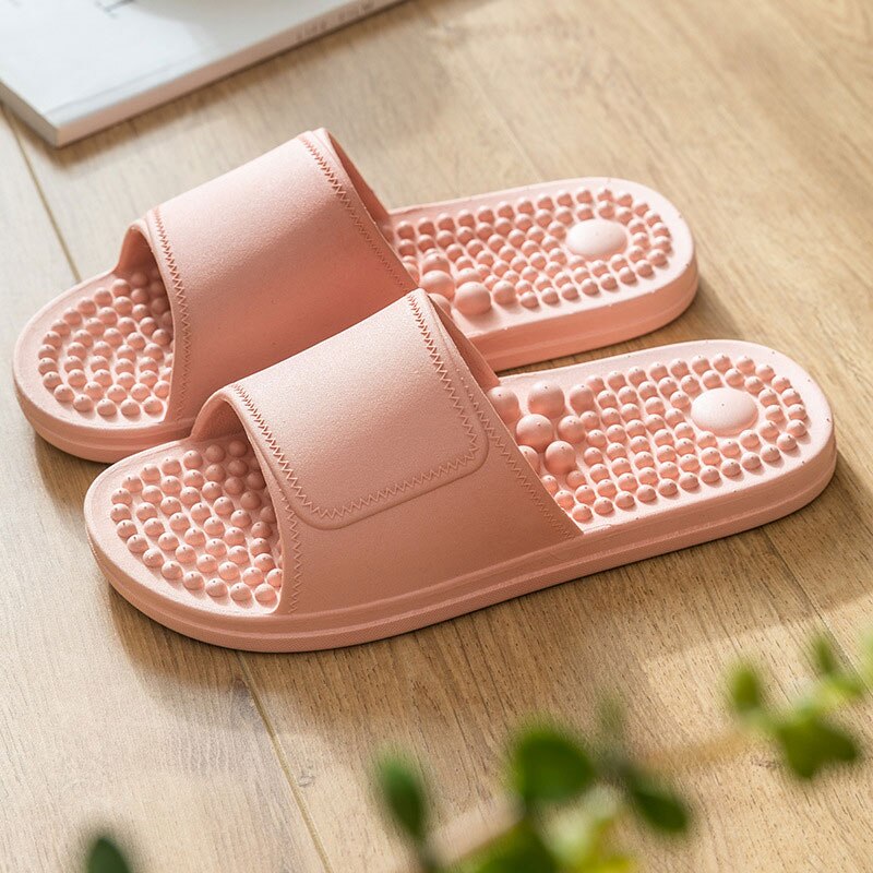 Non-slip Massage Slippers Women Indoor Slides PVC Home Slippers for Bathing Men Massage House Shoes Non-slip Sandals Bathroom