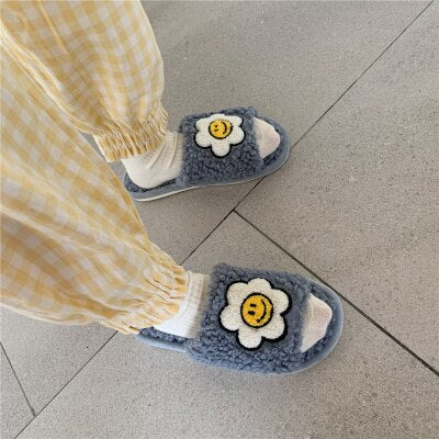 Winter Women Slipper Couple Men Shoe Fluffy Soft Warm Slip On House Slippers Antiskid Antislip Cozy Short Plush for Indoor