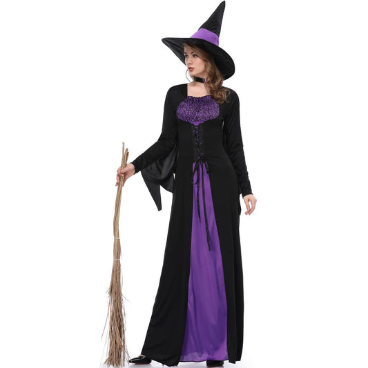 nvxiot-shop dress S-XL Halloween Witch Costume Purple Bloodsucking Witch Costume Women's Fancy Dress Ball Performance Uniform Dress