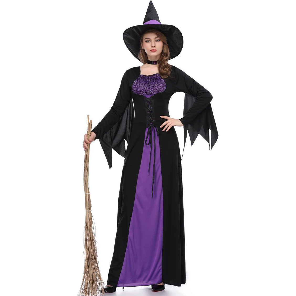 nvxiot-shop dress S-XL Halloween Witch Costume Purple Bloodsucking Witch Costume Women's Fancy Dress Ball Performance Uniform Dress