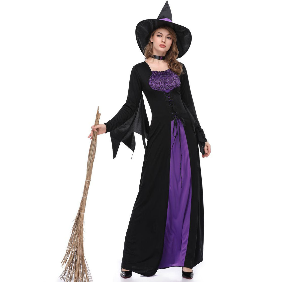 nvxiot-shop dress S-XL Halloween Witch Costume Purple Bloodsucking Witch Costume Women's Fancy Dress Ball Performance Uniform Dress