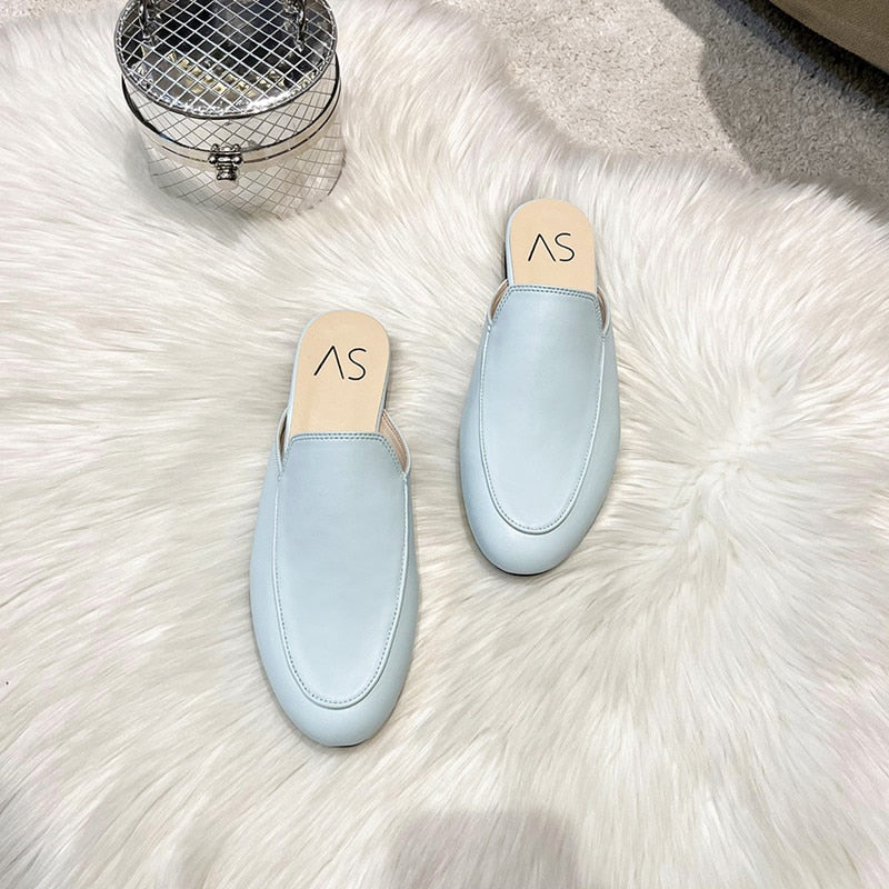 Baotou Half Slippers Women Summer Wear Muller Shoes 2022 New Flat Sandals