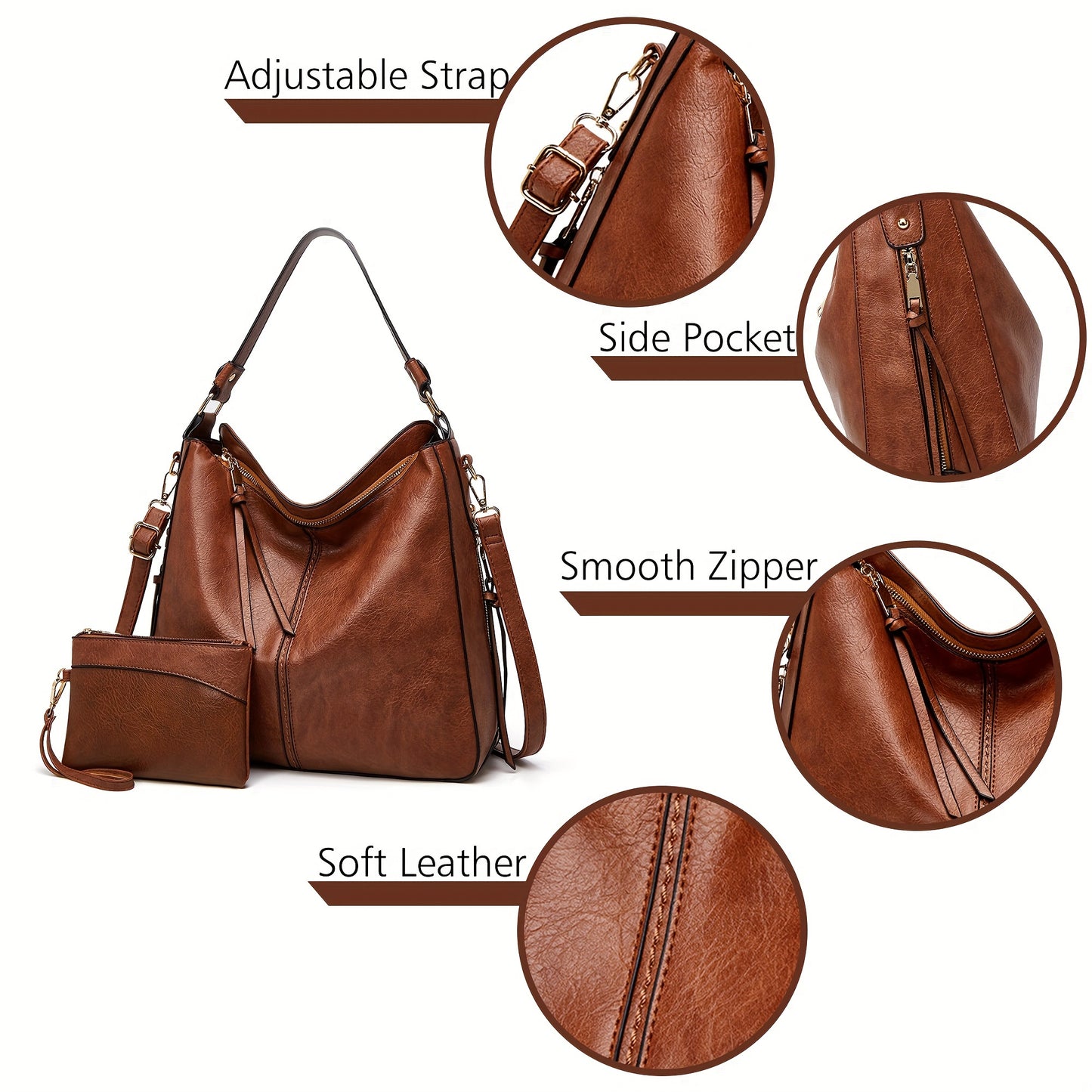 Large Capacity Classic PU Soft Leather Shoulder Bag - Fashionable, Casual, Spacious, Soft-Touch Handbag for Women