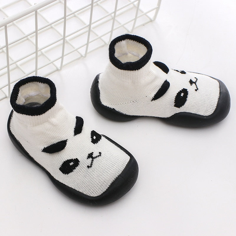 Toddler Baby Knitted Leopard Floor Socks Shoes with Rubber Soles Infant Anti-slip Indoor Socks Newborn Spring Summer Autumn