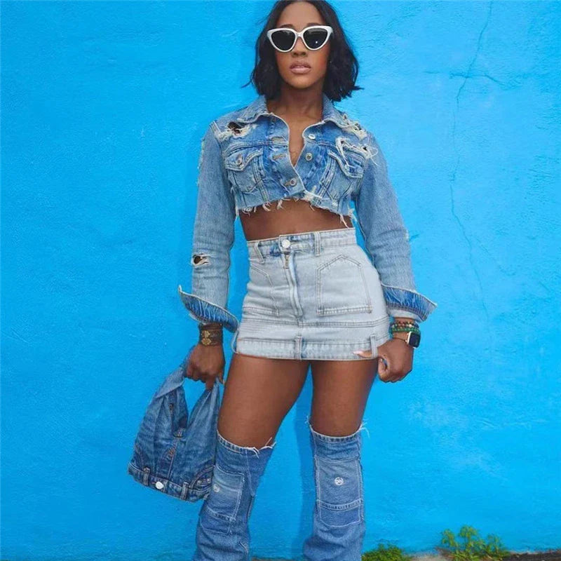 nvxiot  - Women Summer Jeans Mini Skirts Button Zipper Pockets Vintage Hipster Denim Bottoms Dropship Wholesale Y2K Streetwear