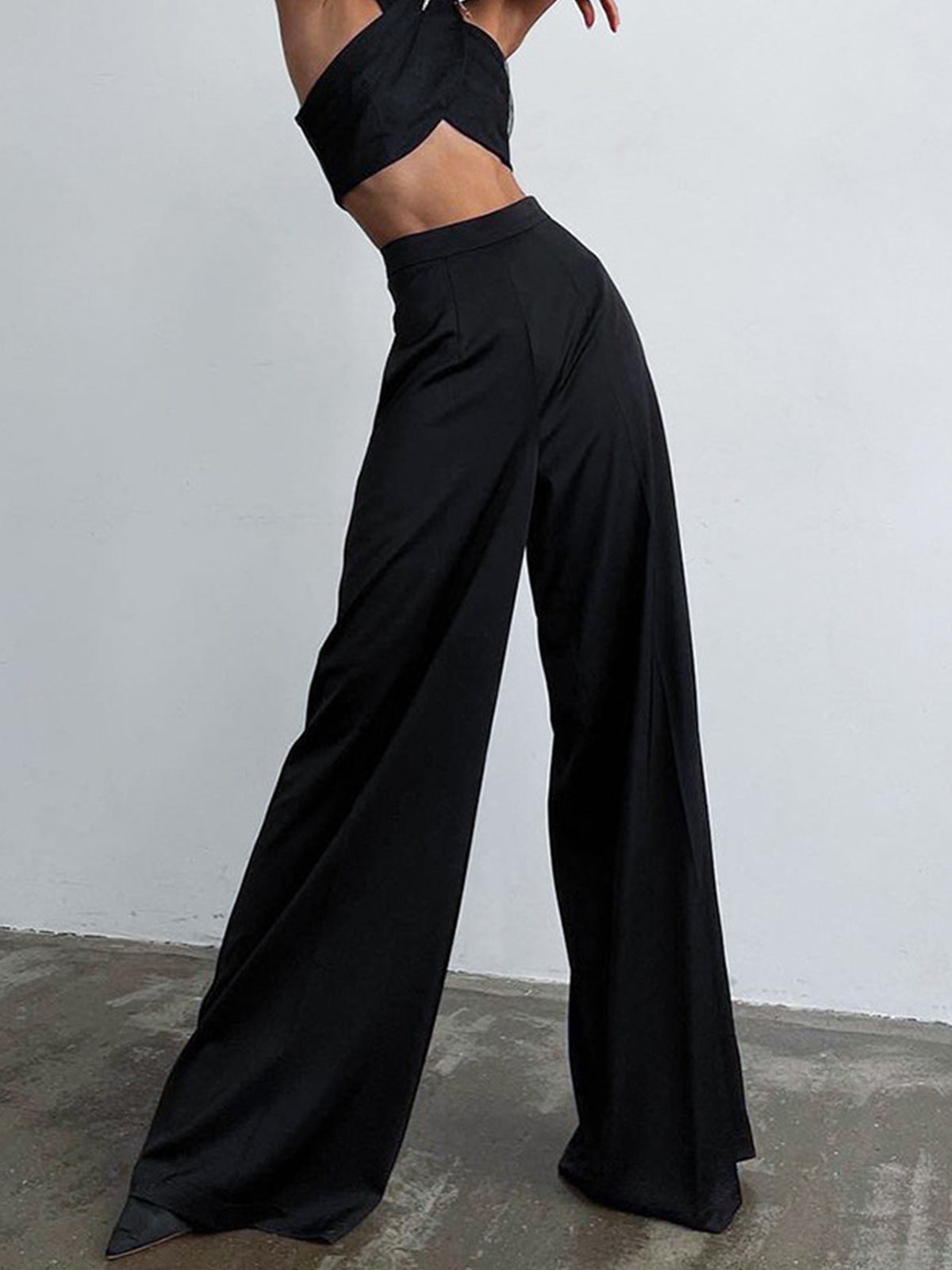 nvxiot Oversized Satin Wide Leg Dress Pants