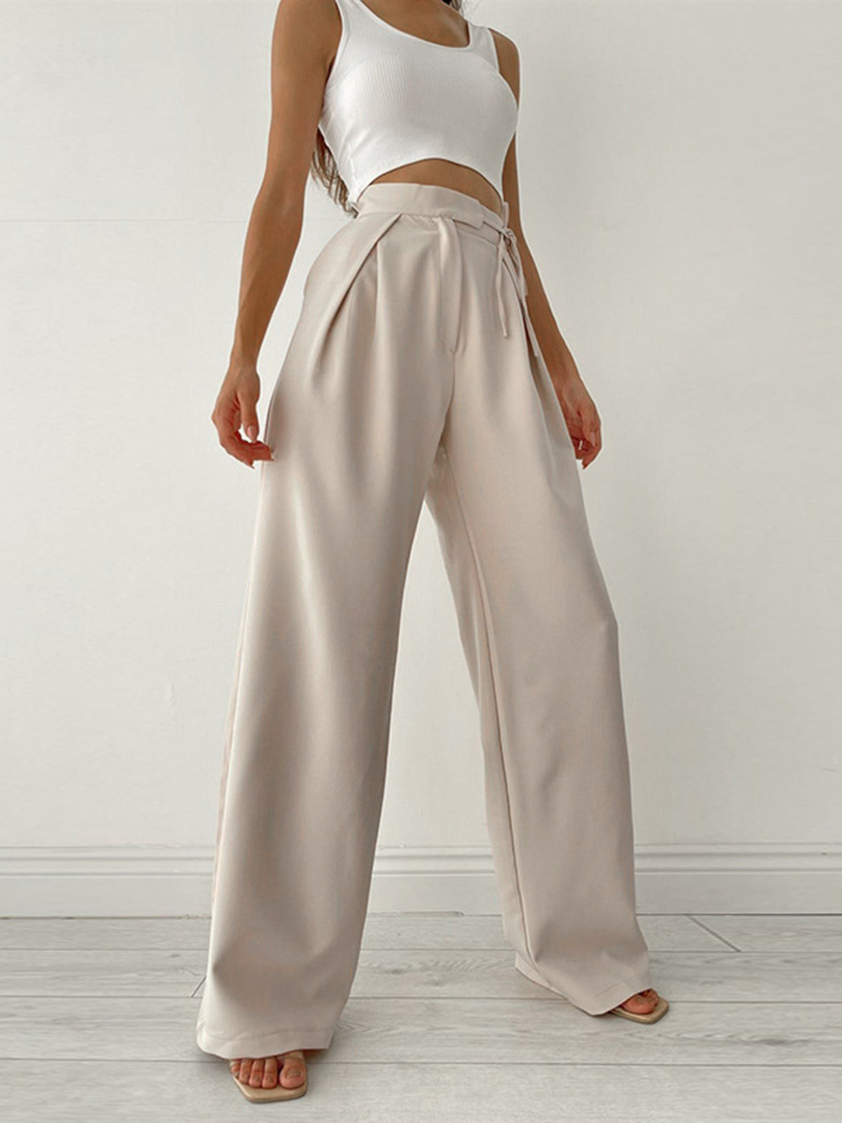 nvxiot Palazzo Tied Wide Leg Dress Pants