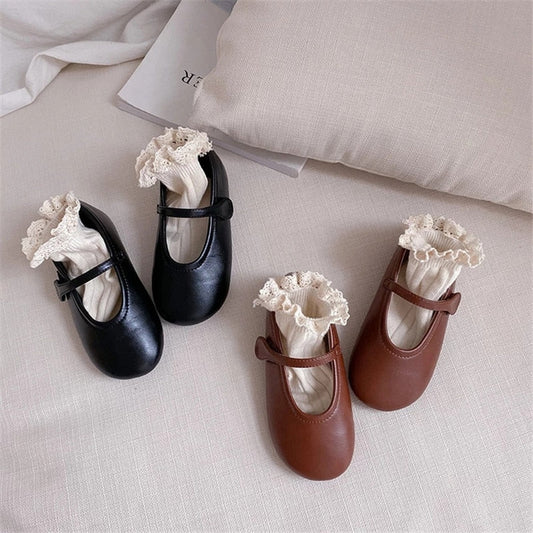 nvxiot Girls Leather Shoes Kids Mary Jane Shoes 2023 Summer Children's Lolita Casual Flat Shoes for Wedding Princess Girls 2 To 8 Years