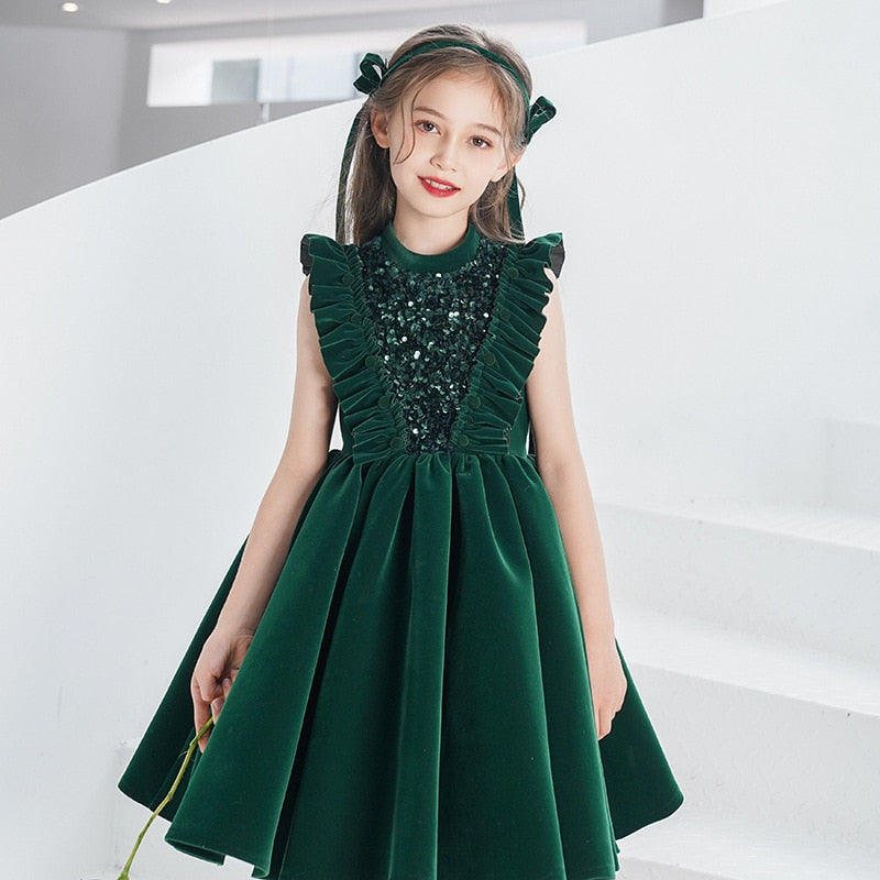 christmas decor ideas nightmare before christmas Girls Ceremony Dresses Spring Winter New Lace Long Sleeve Velvet for Children Baby Kid Party Wedding Elegant Princess Dress