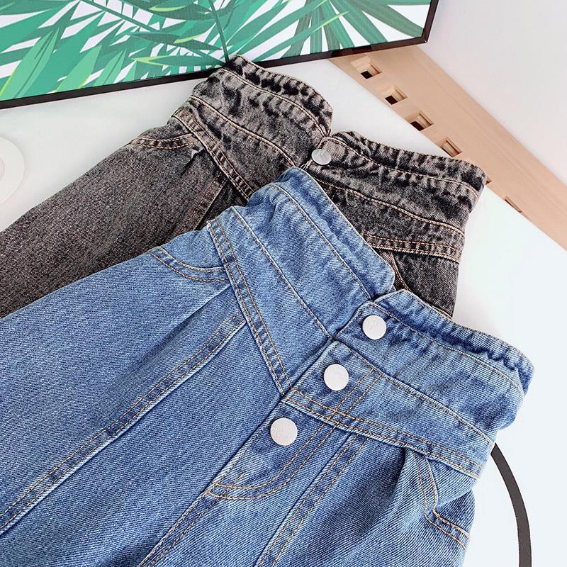 nvxiot Spring Autumn Girls Jeans Baby Denim Pants Kids Wide Leg Trousers Children Bottoms Streetwear High Waist Bud Buttons 3 To 14 Yrs