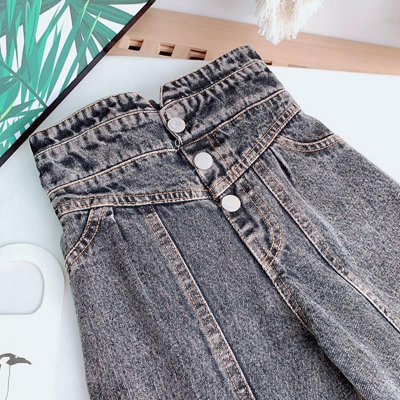 nvxiot Spring Autumn Girls Jeans Baby Denim Pants Kids Wide Leg Trousers Children Bottoms Streetwear High Waist Bud Buttons 3 To 14 Yrs