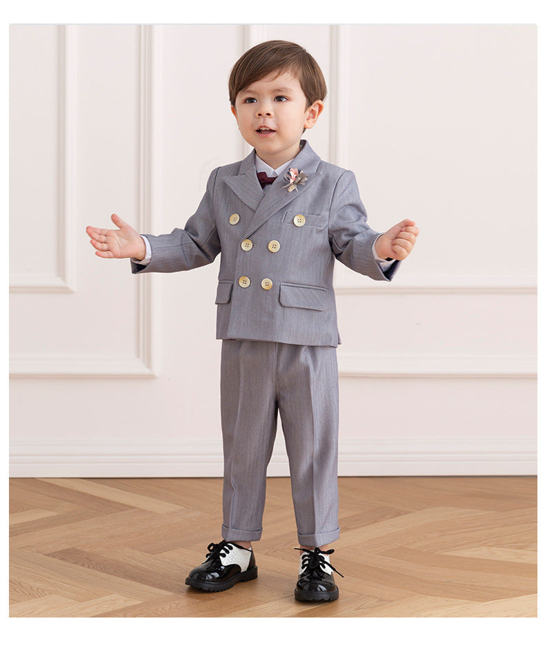 nvxiot Pink Boys Suits for Weddings Kids Blazer Suit for Boy Costume Infant Blazer Boys Tuxedo Baby Boy Clothing Sets Coat+Pant+bow 3Ps