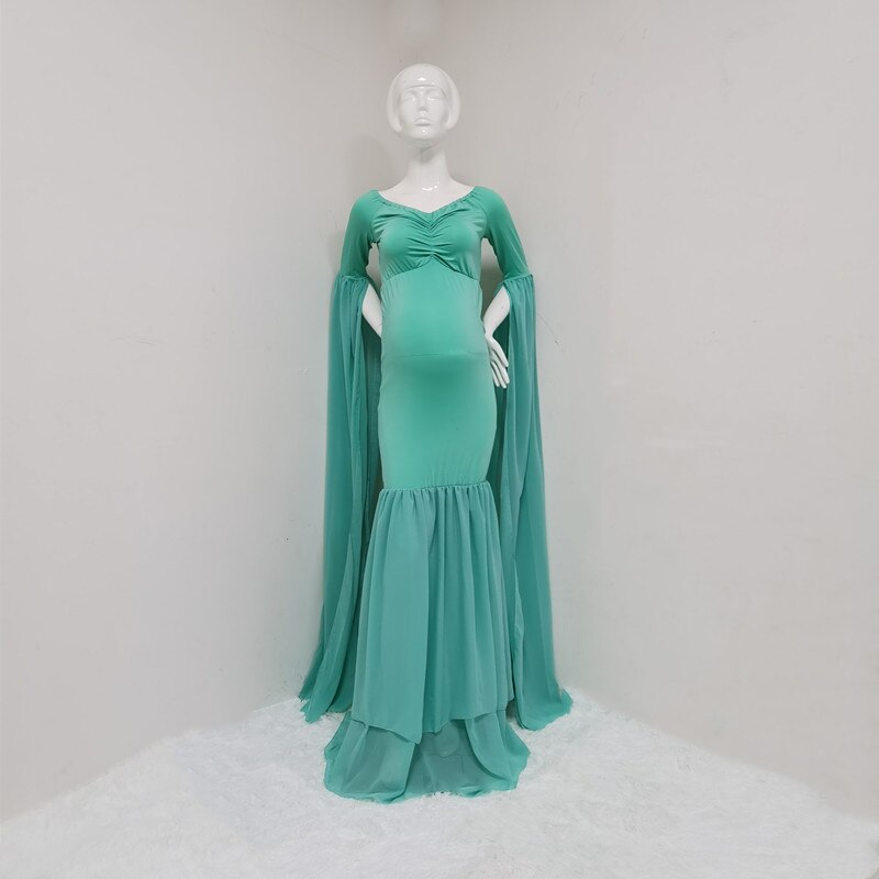 nvxiot Sexy Maternity Dresses For Photo Shoot Women Evening Dresses Long Sleeve Strapless Elasticity Gowns Ladies Party Mermaid Dress