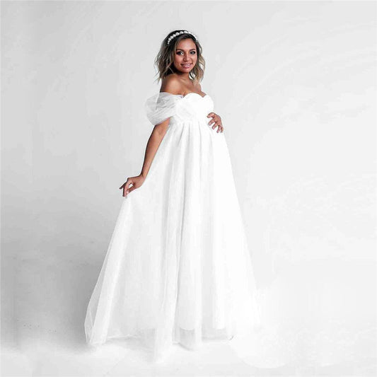 nvxiot Shoulderless Sexy Maternity Dress Photo Shoot Long Pregnancy Dresses Photography Props Lace Chiffon Maxi Gown For Pregnant Women