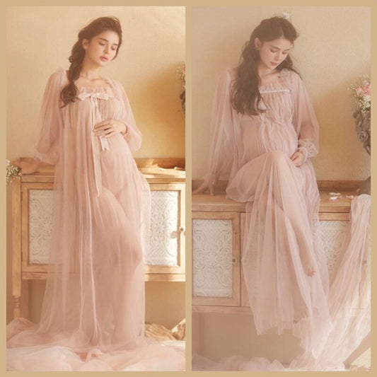 Pregnant Women Photography Clothing Sexy European And American Style Dress Maternity Maxi Dresses Ruffle Cute For Photo Shoot