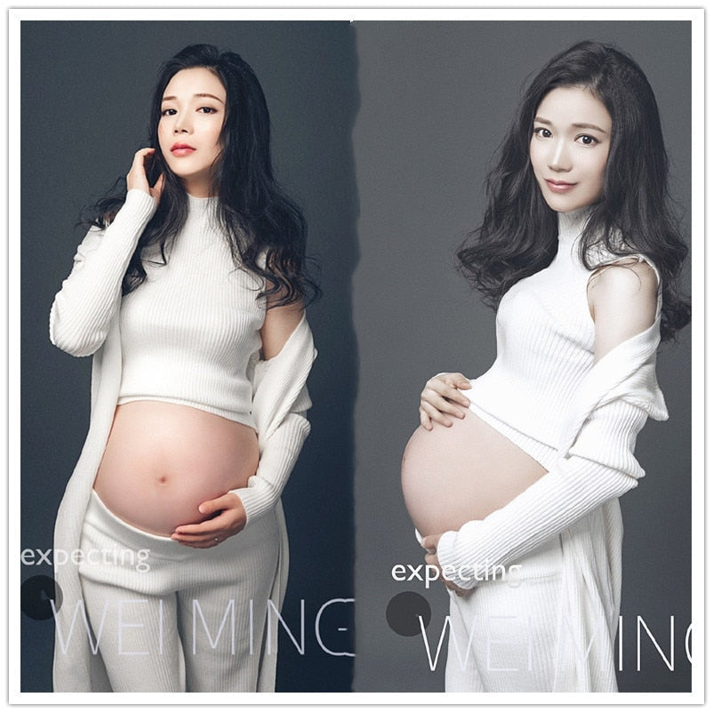 nvxiot Maternity Photography Props knitted cotton maternity set clothes 3sets pregnant outfits fancy pregnancy photo props shoot