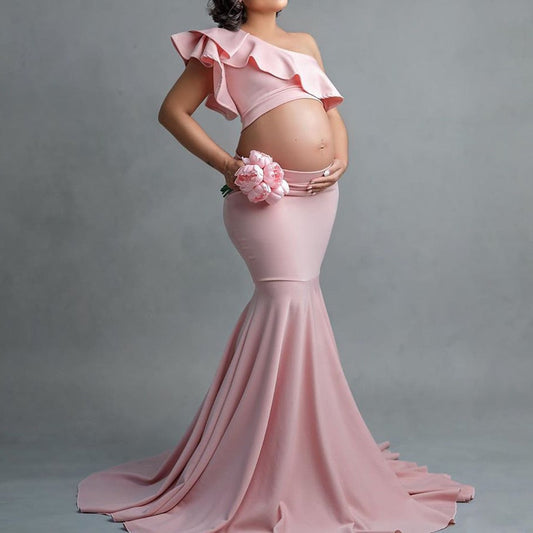 nvxiot Sexy Maternity Dresses For Photo Shoot Ruffles Long Pregnancy Dress Photography Props  Baby Shower Pregnant Women Maxi Gown