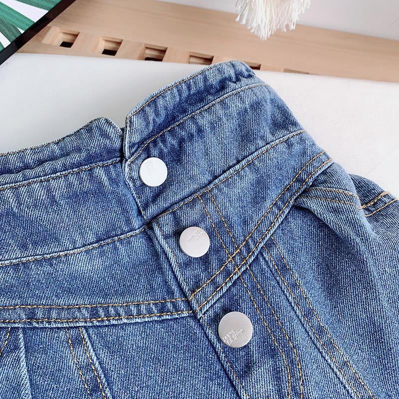 nvxiot Spring Autumn Girls Jeans Baby Denim Pants Kids Wide Leg Trousers Children Bottoms Streetwear High Waist Bud Buttons 3 To 14 Yrs