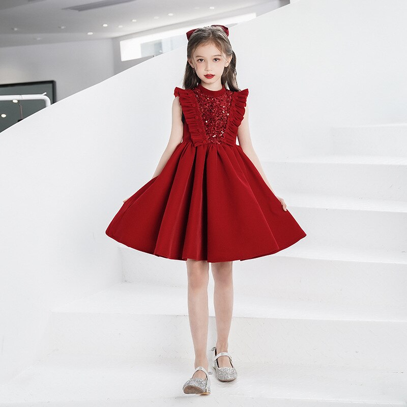 christmas decor ideas nightmare before christmas Girls Ceremony Dresses Spring Winter New Lace Long Sleeve Velvet for Children Baby Kid Party Wedding Elegant Princess Dress