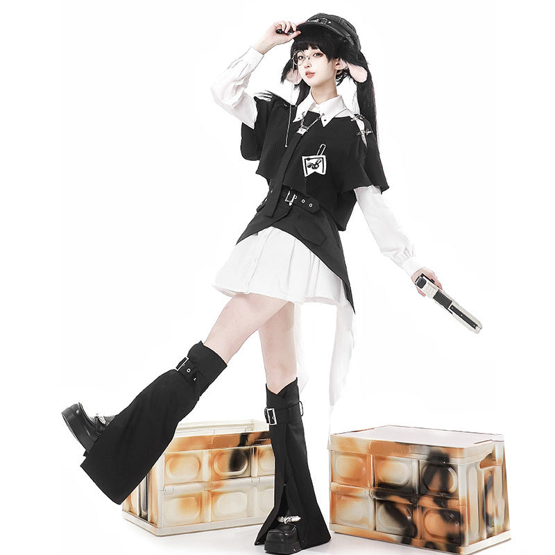 nvxiot-shop group halloween costumes Bear Funny Sauce Original Night Travel Rabbit Lolita Female Lolita Top Skirt Dress Leg Cover Cute Suit 7045