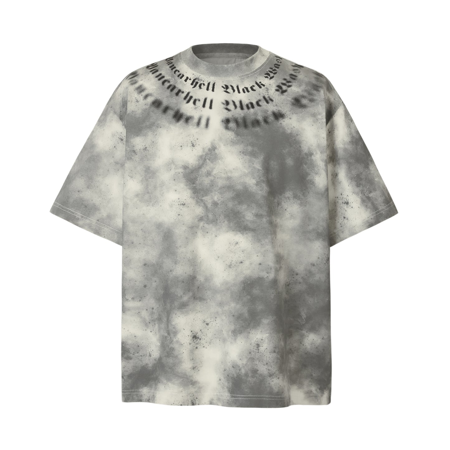8532 2025n Street 2025 Summer Tie-Dye Letter Design Men's Loose Premium Heavy Short Sleeve T-Shirt