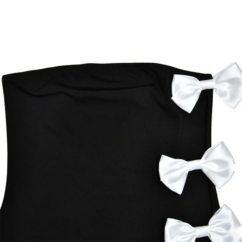 nvxiot  -  Maternity Photography Dresses Baby Shower Dress Hollow Out Dress Elegant Bow Tie One-neck Dress Studio Photo Shoot Props