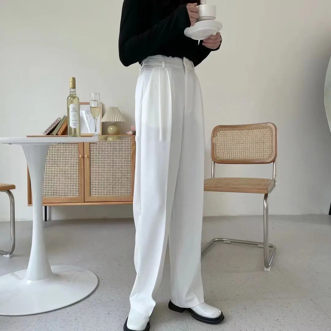 nvxiot Spring Summer Women New Korean Style Casual High Waist Straight Suit Pants Casual New Fashion Elegant Trousers Female