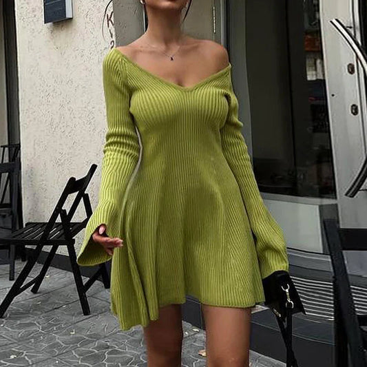 nvxiot Solid Color Sexy Slim Fit Wrap Hip Dresses Female Office Commuter Wear Party New Gown Fashion Pit Stripe Deep V Neck Women Dress