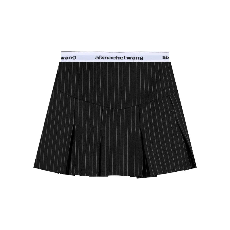 MQTIME  -  American Retro Stripe Mini Skirt Fake Two Pieces Patchwork High Waist Hip Wrap Skirt for Women Summer A-line Skirt New