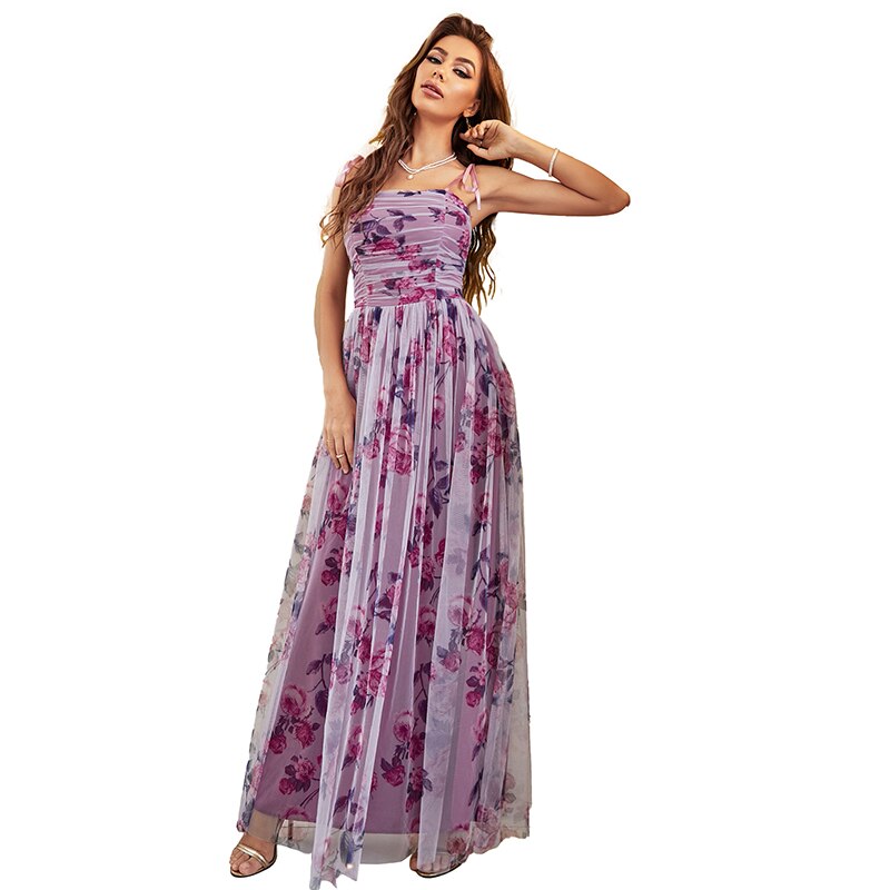 nvxiot Women Elegant Maxi Long Dresses Summer Luxury Sexy Floral Print Turkish African Evening Party Robe Vestidos Sundress