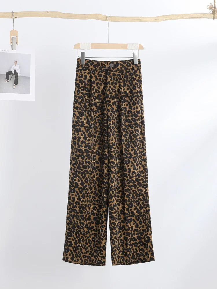 MQTIME  -  2024 American New Retro Leopard Women Baggy Jeans Y2K Street Fashion Gothic Loose High Waist Casual Wide Leg Denim Trousers