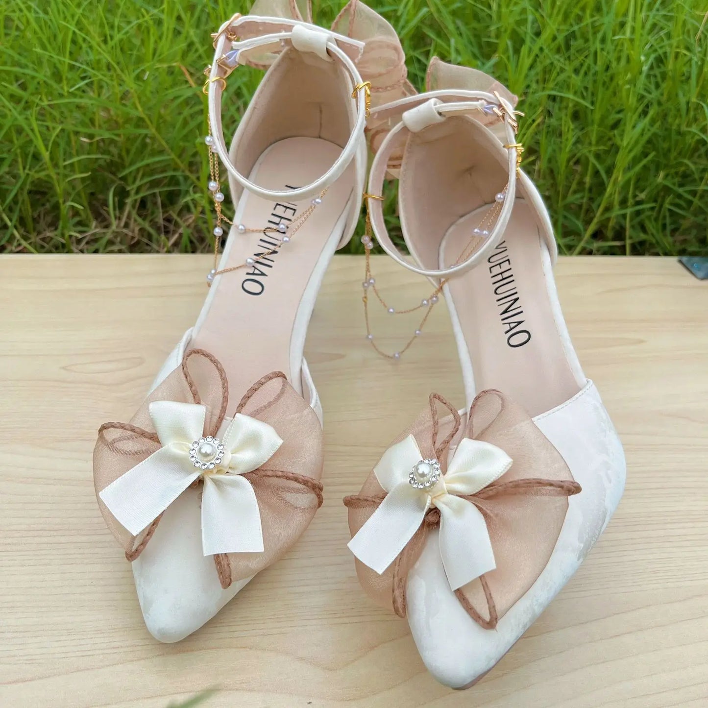 nvxiot  - French Adult Salute Sandals Lolita High Heels Elegant bow PU shoes for women ladies wedding shoe birthday gifts