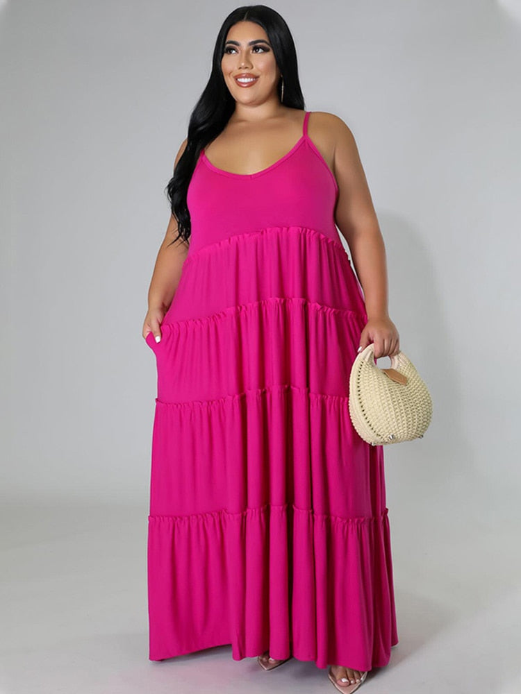 nvxiot Elegant Dresses for Women Plus Size 5xl Ladies Summer Maxi Long Dress Backless Sexy Strap Dresses