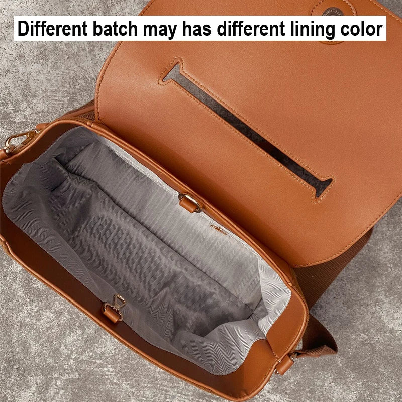 nvxiot Retro Brown Matte Autumn & Winter Bag Women's Large Capacity Crossbody Shoulder Bag Vintage Fashion Female Handbags Casual Totes