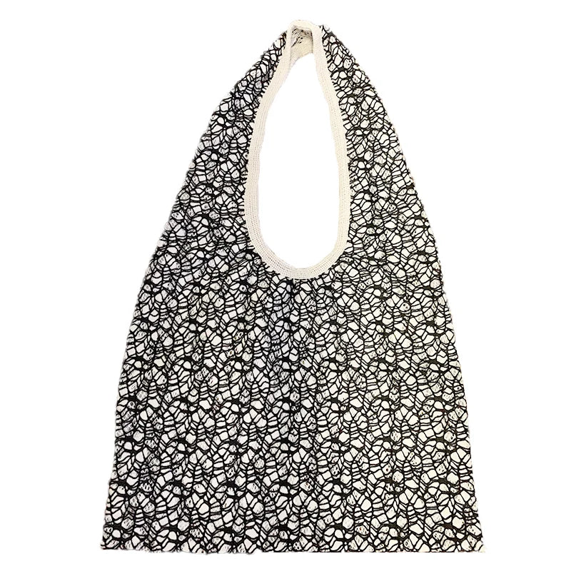 nvxiot  -  Women Fishing Net Handbag Hollow Out Casual Handbag Solid Color Large Capacity Soft Summer Beach Shopping Bag