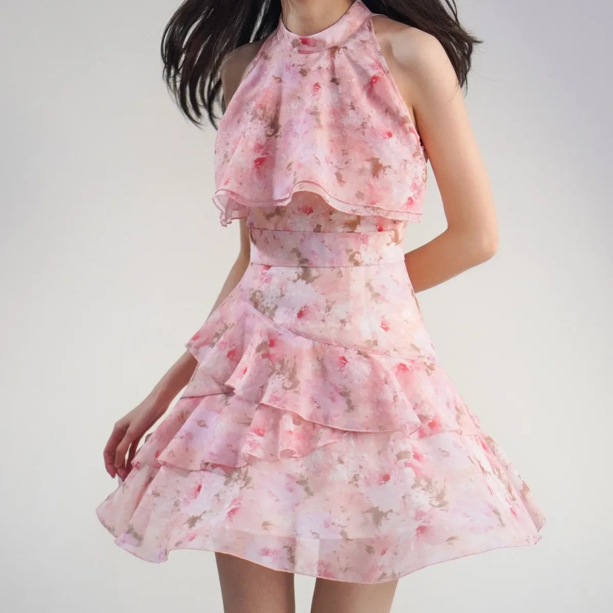 MQTIME  -   Floral Evening Party Dress Women 2024 Summer Vinatge Mini Dress Female French Fairy Elegant One Piece Dress Korean Chic Clothes