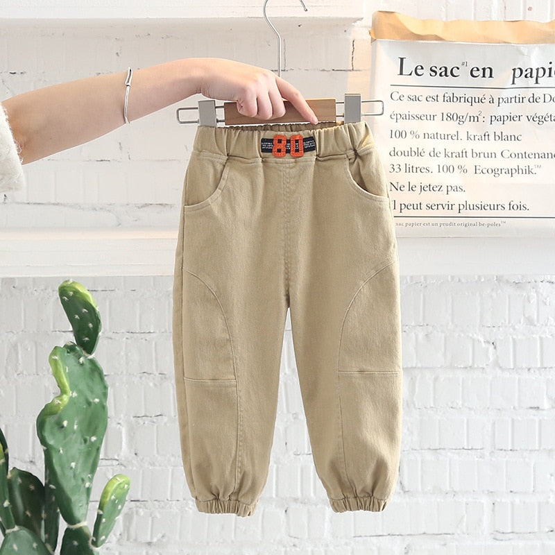 nvxiot Spring Autumn Children Boys Cargo Pants Cotton Elastic Band Little Boys Trousers 1-5 Years Kids Baby Boys Clothes