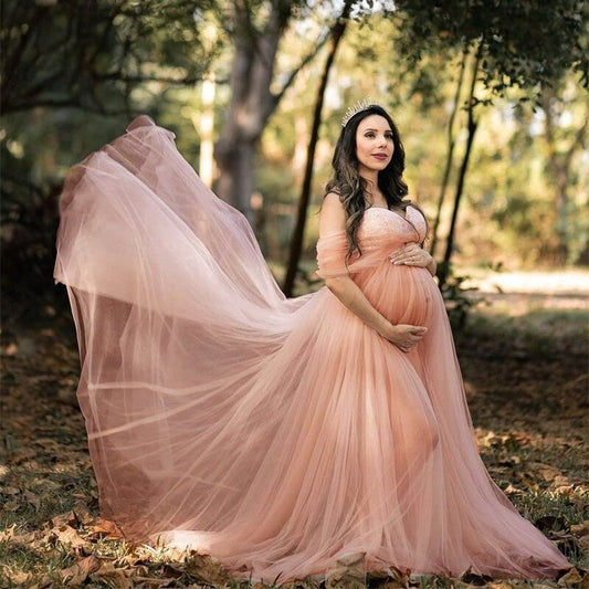 nvxiot Off Shoulder Maternity Dress for Photoshoot Lace Pregnant Dress Long Maxi Dress Maternity Gown Photography Props Photo Shoot New