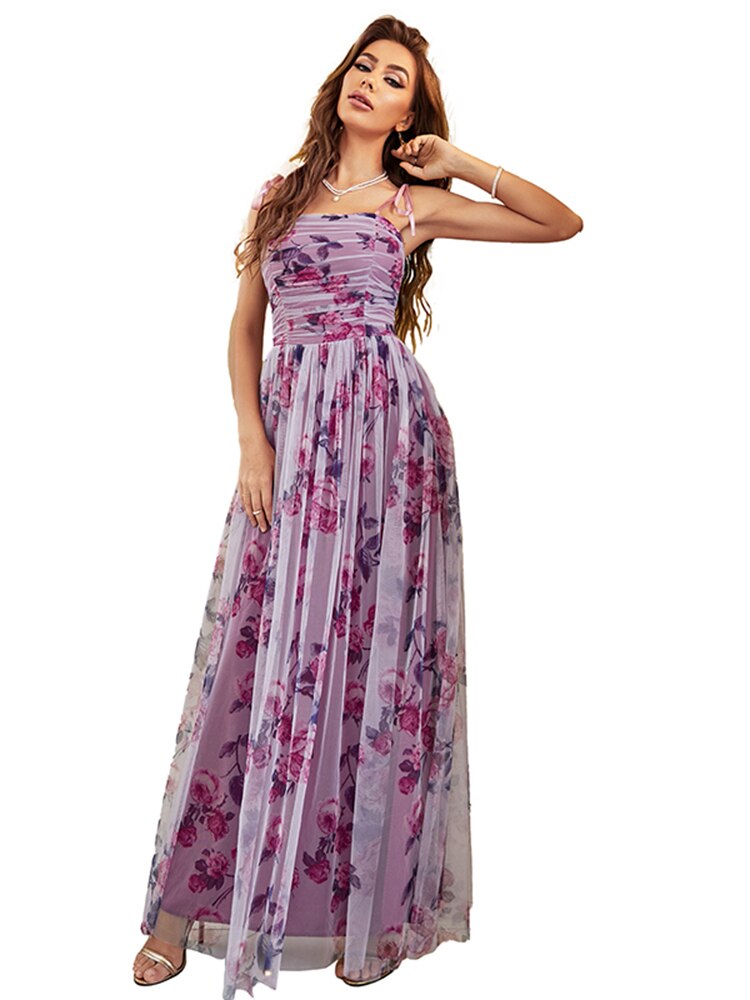 nvxiot Women Elegant Maxi Long Dresses Summer Luxury Sexy Floral Print Turkish African Evening Party Robe Vestidos Sundress