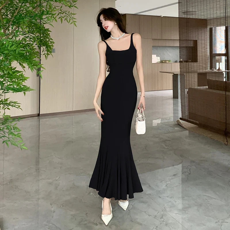 nvxiot  -  2024 Summer New Design Sensational Elegance Dress French camisole Skirt Tight Fishtail Wrapped Hip Sleeveless Long Dress