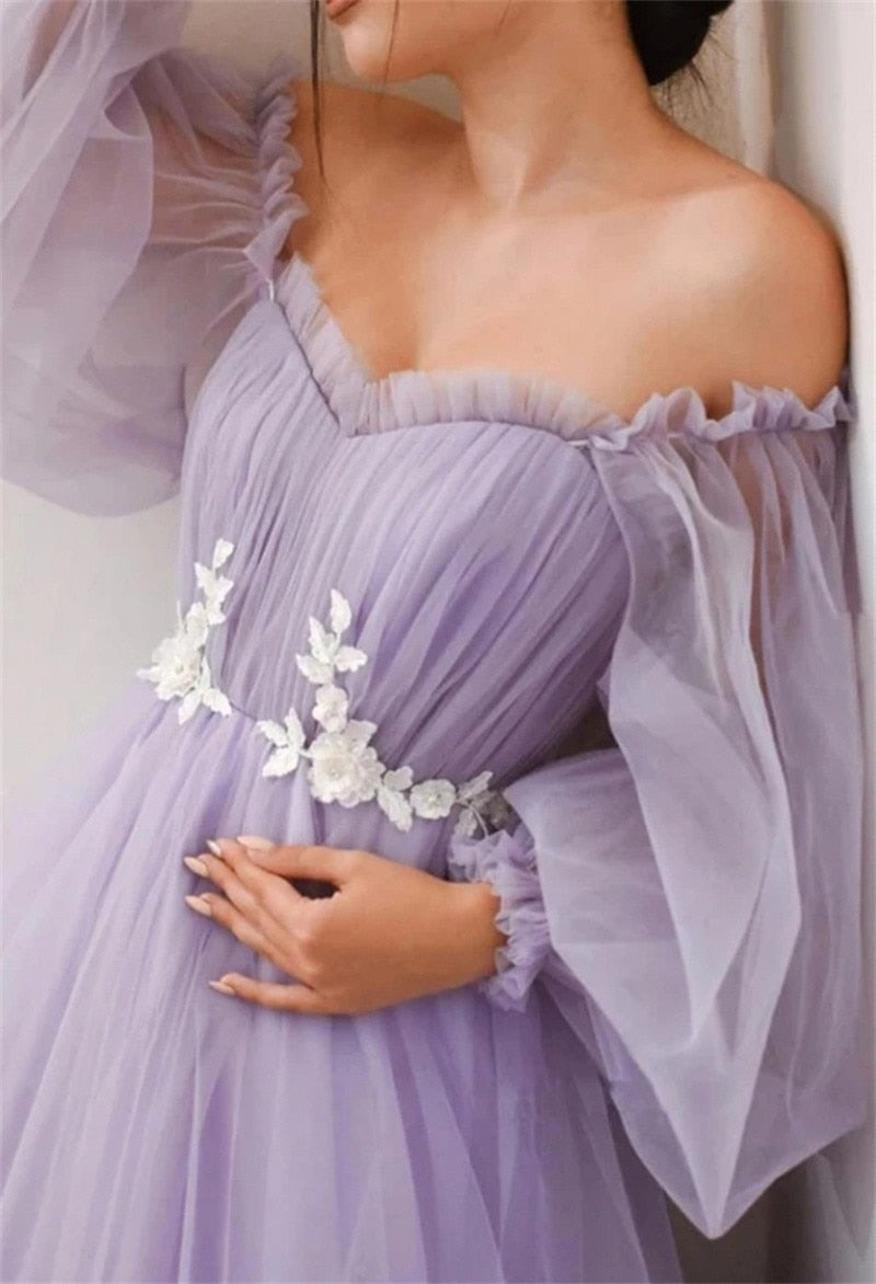 nvxiot Maternity Dresses For Baby Showers Sexy Long Tulle Pregnant Women Photography Shoot Party Wedding Pregnancy Maxi Gown Photo Prop