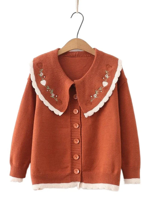 MQTIME  -  Oversized Cardigan Women Knit  Autumn Winter Long Sleeves Sweet Sweaters Jacquard Pockets Casual Chic Kawaii Tops