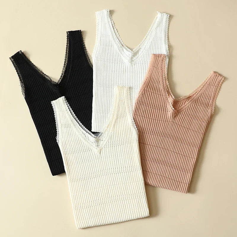 MQTIME  -  Solid Knitted Women Sweater Vest Summer New Design 2024 V-Neck Sleeveless Slim Elastic Elegant Female Pulls Tops Tees