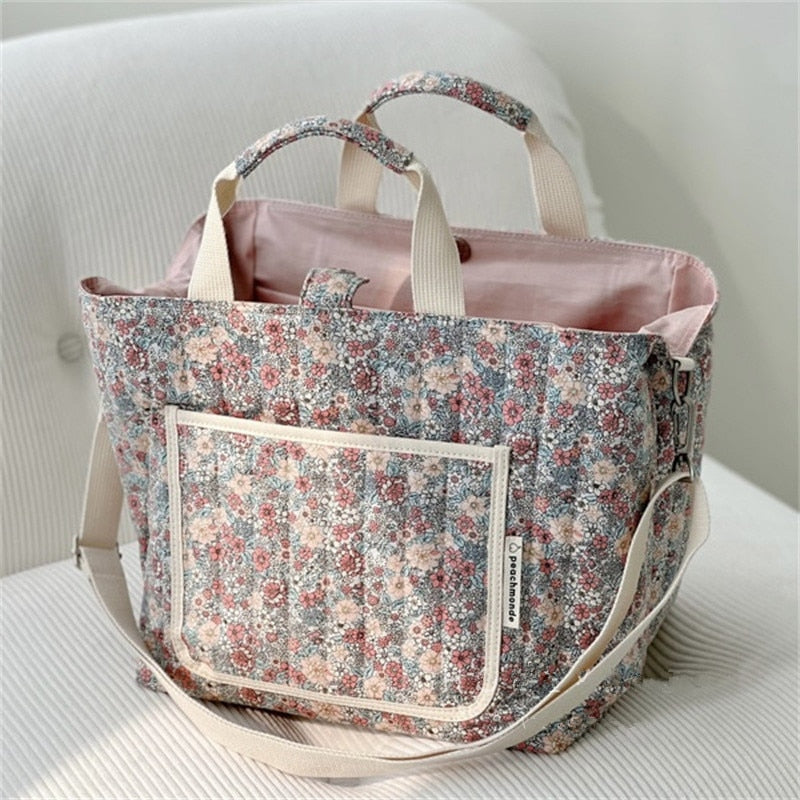 Flower Mommy Shoulder Bag Baby Nappy Bags for Newborn Diaper Organizer Pouch Babies Accessories Stroller Tote Bag Mom Handbags